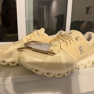 On Running Cloud Sneakers in Pale Yellow